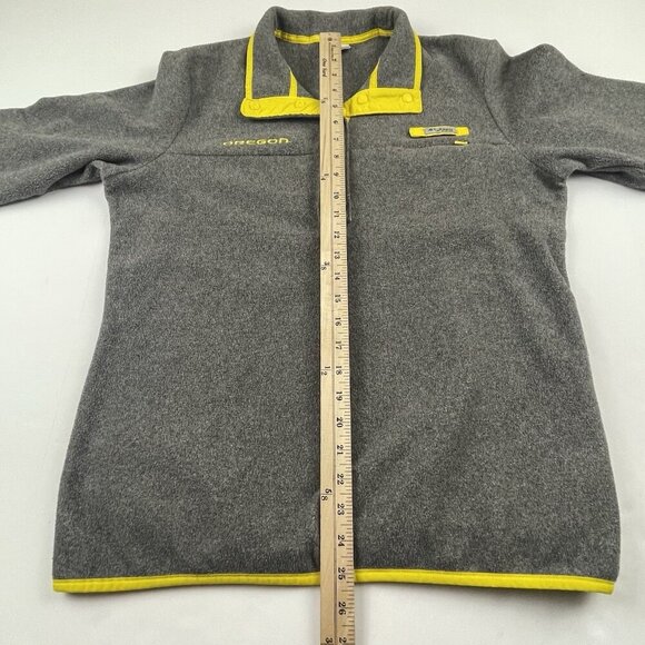 Oregon Ducks Columbia PFG 1/4 Snap Pullover Sweater Men‘s L Gray Fleece - Picture 5 of 10